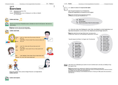 Blick in die Kursunterlagen Einsteigerkurs Englisch