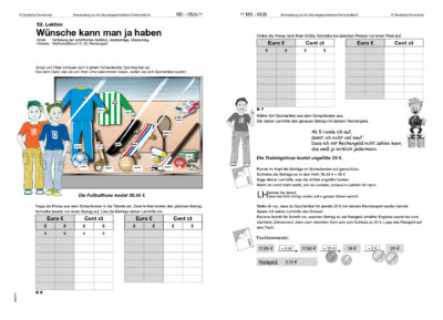 Blick in die Kursunterlagen Mathematik Klasse 3