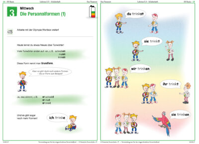 Blick in die Kursunterlagen Deutsch Basis Klasse 3