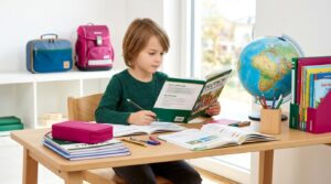 Schüler am Schreibtisch